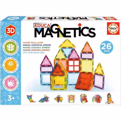 Jeu éducatif - EDUCA Magnetics - Construction 3D magnétique avec 26 pièces pour stimuler la créativité des enfants