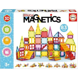 Jeu éducatif - EDUCA Magnetics - Construction 3D magnétique avec 83 pièces pour enfants dès 3 ans