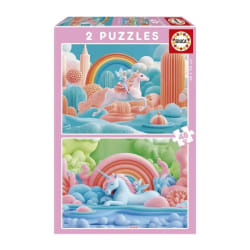 Puzzle - EDUCA - Licornes Magiques - 2 x 48 pieces - Theme Fantastique - Pour Enfants - 4 ans et plus