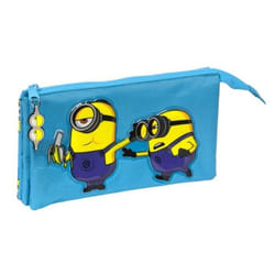 Trousse décolier - Minions - Minionstatic - Bleu - 22 x 12 x 3 cm - 3 Compartiments