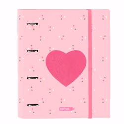 Reliure à anneaux - Safta - Love Yourself - A4 - Rose - Polyester 300D - 80 g/m²