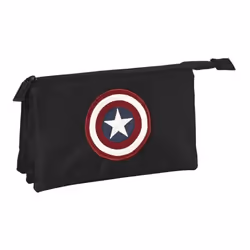 Trousse - Safta - Captain America - Multicolore - 3 Compartiments - Enfant