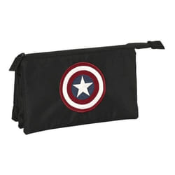 Trousse - Safta - Captain America - Multicolore - 3 Compartiments - Enfant
