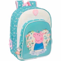 Sac à dos scolaire - SAFTA - PEPPA Pig Pretty Flowers - Rose - Fleurs - Adaptable au chariot