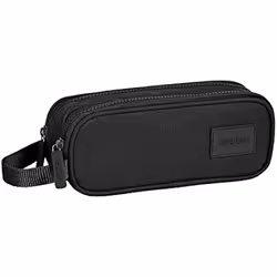 Trousse - SAFTA - Double - Noir - 21 x 6 x 8 cm - Zippée