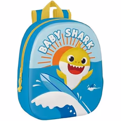 Baby Shark Cartable 3D 27 x 33 x 10 cm Bleu