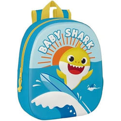 Baby Shark Cartable 3D 27 x 33 x 10 cm Bleu