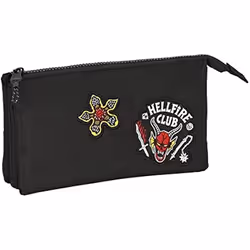 safta Stranger Things Trousse Triple Trousse pour Enfant idéale pour Les Enfants dâge Scolaire Confortable et Polyvalent