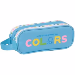 Benetton Trousse Fourre-Tout Double Spring Bleu ciel 21 x 8 x 6 cm