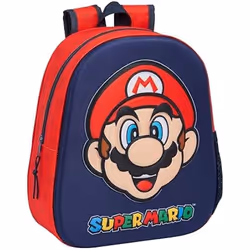 Sac à dos décole SUPER MARIO - Design 3D - Adapté au chariot - Enfant - Rouge