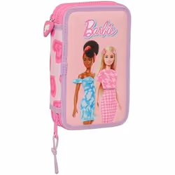 Safta Barbie Love - Trousse Scolaire pour Enfant avec 28 Outils Inclus Pratique et Polyvalente qualité et résistance 125 x 4  ...
