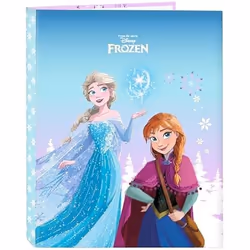 Classeur - SAFTA - La Reine des neiges Cool Days - 4 anneaux - Mixte - Bleu