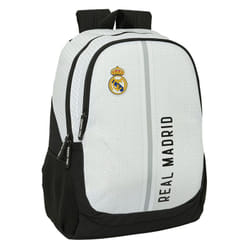 Sac à dos scolaire SAFTA - Real Madrid 1ère équipe 24/25 - Blanc - Pour enfants de différents âges