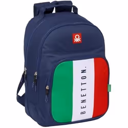 Sac à dos scolaire - SAFTA - Benetton FLAG - Confortable - Polyvalent - Bleu
