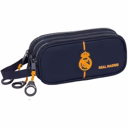 Trousse - SAFTA - Real Madrid 2ème équipe 24/25 - Triple Fermeture éclair - Confortable - Pour Enfants 5-14 Ans