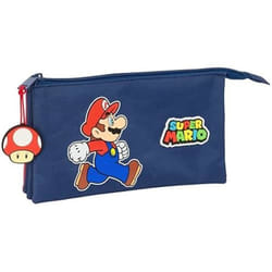 Trousse triple - SAFTA - SUPER MARIO TRICK - Confortable - Polyvalente - Enfants scolaires