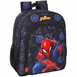 Sac à dos scolaire - SAFTA - Spiderman - Adaptable au chariot - Confortable - Noir