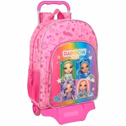 Sac à dos scolaire - SAFTA - RAINBOW HIGH SHINE - Multicolore - Avec chariot - Enfant