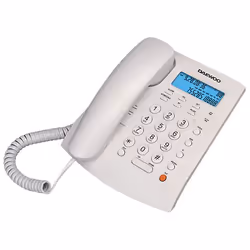 Daewoo DTC-310, Téléphone analogique, Combiné filaire, Haut-parleur, Identification de l'appelant, Blanc