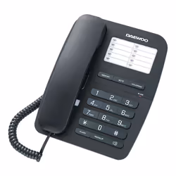 Daewoo DTC 240, Téléphone analogique, Combiné filaire, Haut-parleur, Noir