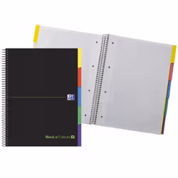 Oxford Europeanbook 5, Monochromatique, Noir, Vert, A4+, 100 feuilles, 90 g/m², Papier quadrillé