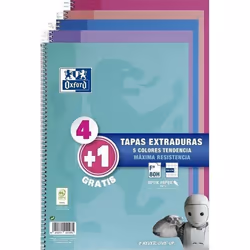Cahier Multicouleur - Oxford - 400122766 - 80 Volets - 90 g/m² - Din A4 (5 Unités)