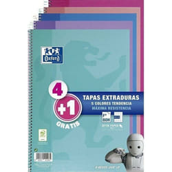 Cahier Multicouleur - Oxford - 400122766 - 80 Volets - 90 g/m² - Din A4 (5 Unités)
