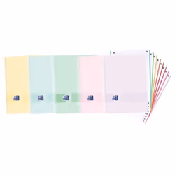 Oxford 400158956, Monochromatique, Couleurs assorties, A4+, 160 feuilles, Papier quadrillé, Couverture rigide