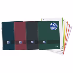 Oxford 400159032, Monochromatique, Couleurs assorties, A4, 120 feuilles, Mat, Papier quadrillé