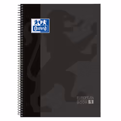Oxford Europeanbook 1, Image, Noir, A4, 80 feuilles, Papier quadrillé, Couverture souple