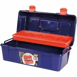 Boîte à outils plastique - bleu et rouge - 36 cm