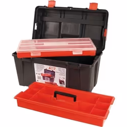 Boîte à outils plastique - noir et rouge - 48 cm