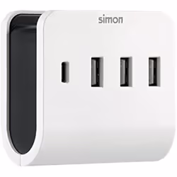 Adaptateur USB - SIMON - Chargeur Multiple - 4 Ports USB (3 A + 1 C) - 48 A - Compact