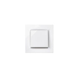 Simon - Commutateur de croisement blanc avec cadre 'Série 10' en plastique 10AX 230V IP20 8,4x4,5x8,4cm