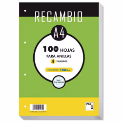 Pacsa 21.050, Multicolore, 100 feuilles, Papier quadrillé, A4, 100 g/m², Papier