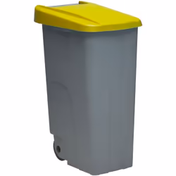 Conteneur avec roues et poignée. Couvercle fermé. Capacité 85 L. Emboîtable et empilable pour faciliter le transport. Plage d ...