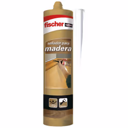 Mastic Pour Bois Couleur Chêne Fischer 310ml. Mastic Application Facile, Lavable À L'eau Avant Séchage Et Pouvant Être Peint  ...