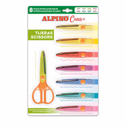 Alpino PT0030, Enfant, Découpe de forme, Régler, Multicolore, Métal, Ciseaux pour loisirs créatifs