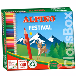 Alpino C0131992, Beige, Noir, Bleu, Marron, Vert, Bleu clair, Vert clair, Orange, Rose, Rouge, Violet, Jaune, 288 pièce(s)