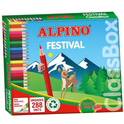 Alpino C0131992 crayon de couleur Beige, Noir, Bleu, Marron, Vert, Bleu clair, Vert clair, Orange, Rose, Rouge, Violet, Jaune 288 pièce(s)