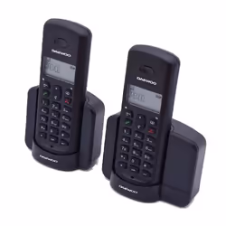 Daewoo DTD-1350 DUO, Téléphone DECT, Combiné sans fil, 50 entrées, Identification de l'appelant, Noir