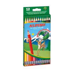 Alpino AL013654, Noir, Bleu, Marron, Cyan, Vert, Vert clair, Orange, Pêche, Rose, Violet, Rouge, Jaune, 12 pièce(s)