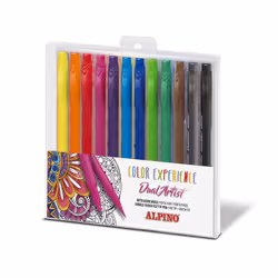 Alpino AR000186, 12 couleurs, Multicolore, Marqueur et feutres à pointe pinceau, 0,7 mm, 2,9 mm, Multicolore