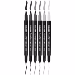 Alpino AR001040 stylo-feutre Fin/moyen Noir, Gris 6 pièce(s)
