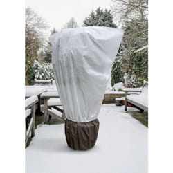 2 Housses d'hivernage bi-matière englobant plante + pot avec zip , cordons de serrage - MaxiFleece - Blanc - Ø 1x 2 x 2,10m