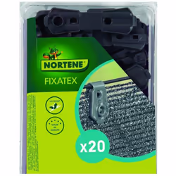 FIXATEX 20 pinces de fixation pour brise-vue tissés Gris Dim. 3,40 x 2 cm CROSS