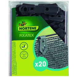Fixatex 20 pinces de fixation pour brise-vue tissés Gris Dim. 3,40 x 2 cm Nortene
