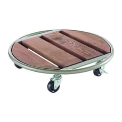 Nortene - Support à roulettes bois et métal 'Flora Roll Metal Wood' - 35 cm