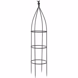 Treillis en métal galbé surmonté d’un oiseau. Pour plantes à massif grimpantes. En acier Tiges en tube rond : diamètre 10 mm ...