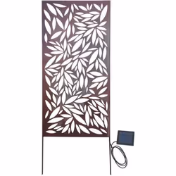 Panneau décoratif - NORTENE - 60 x 120 cm - Métal - Motif feuillage - Batterie rechargeable
